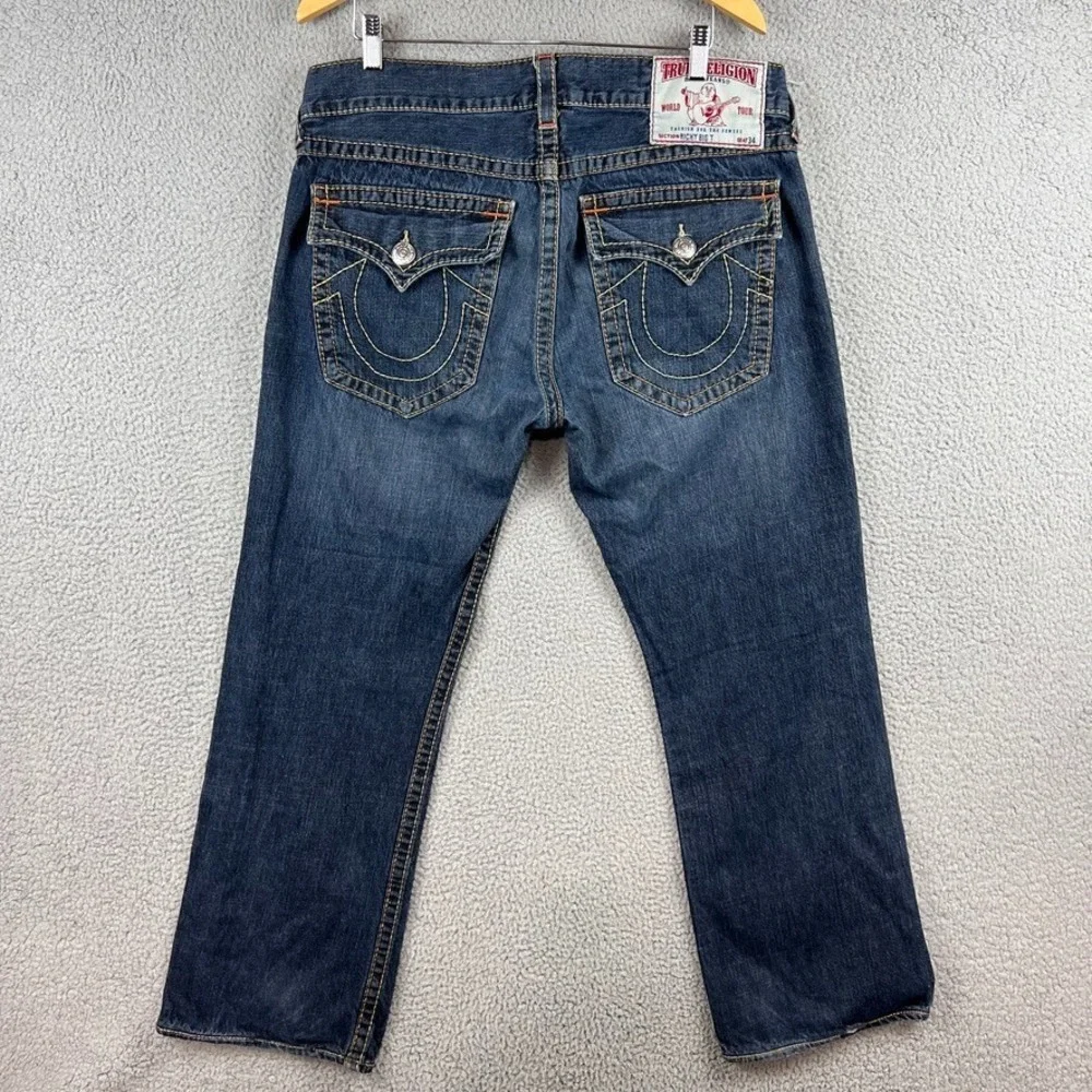 VTG Y2K True‎ Religion Ricky Big T Jeans Men's Sz 36 Seat 34 Meas. 38x32 USA